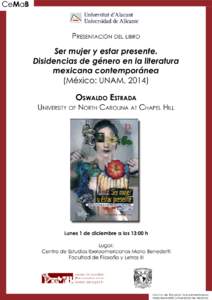 CeMaB  Presentación del libro Ser mujer y estar presente. Disidencias de género en la literatura