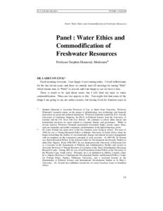 Matter / Water management / Aquatic ecology / Commodification of water / Virtual water / Commodification / Use value / Land ethic / Sustainability / Environment / Water / Environmental economics