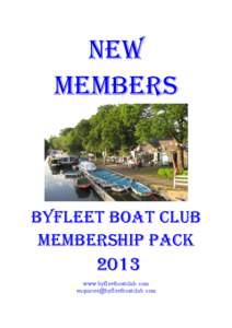 new members Byfleet boat CLUB membership pack