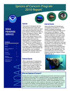 Species of Concern Program 2010 Annual Report