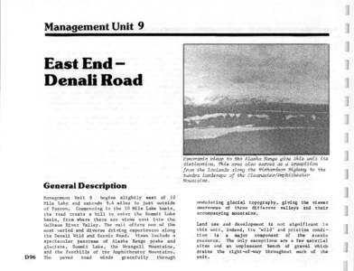 1 Management Unit 9 ^ East End — Denali Road