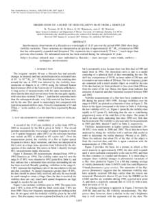 The Astrophysical Journal, 658:L103–L106, 2007 April 1 䉷 2007. The American Astronomical Society. All rights reserved. Printed in U.S.A. OBSERVATION OF A BURST OF HIGH-VELOCITY DUST FROM a HERCULIS K. Tatebe, D. D. S