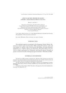 Acta Zoologica Academiae Scientiarum Hungaricae 55 (3), pp. 227–234, 2009  A PECULIAR NEW SPECIES OF MADIZA