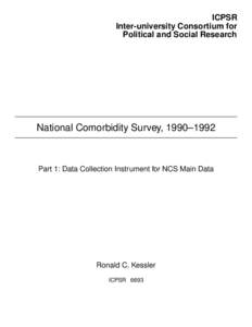 National Comorbidity Survey, 1990–1992