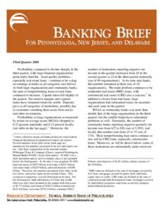 Third Quarter 2008 Banking Brief