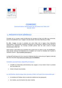 COMEDEC - Présentation de la solution - Janvier 2014