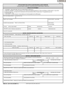 Print Form Page 1 of 2 APPLICATION FOR ACTIVE GUARD/RESERVE (AGR) POSITION The proponent agency is NGB-ARH. The prescribing directive is NGR (AR[removed]ANGI[removed]