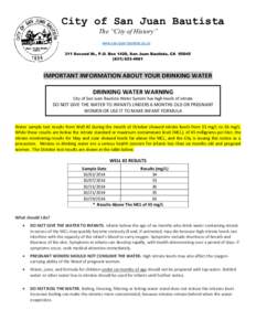 City of San Juan Bautista The “City of History” www.san-juan-bautista.ca.us 311 Second St., P.O. Box 1420, San Juan Bautista, CA[removed]4661