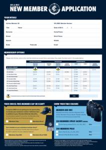 AFL & MCC  NEW MEMBER APPLICATION