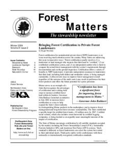 Forest Stewardship Newsletter