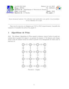 AnnéeSession de juin 2012 Étape : INF501 UE : J1IN5013 Épreuve de : Algorithmique et Structures de Données 2 Date : 6 juin 2012