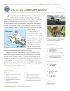 READINESS AND ENVIRONMENTAL PROTECTION INTEGRATION [REPI] PROGRAM PROJECT FACT SHEET  U.S. ARMY GARRISON–HAWAII A