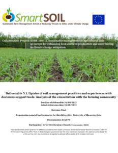 Summarise the type of soil/crop management practices