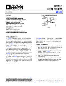 Low Cost Analog Multiplier AD633