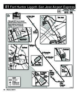 81 Fort Hunter Liggett–San Jose Airport Express Commuter / Discount Viaje al trabajo / Descuento $12 / $6