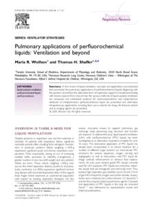 PAEDIATRIC RESPIRATORY REVIEWS[removed], 117–127  SERIES: VENTILATOR STRATEGIES