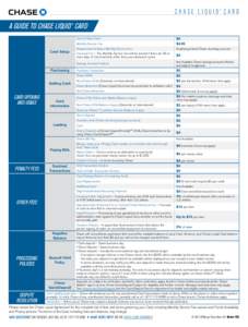 A guide to Chase Liquid® Card