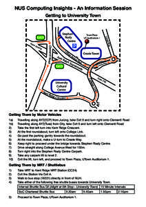 NUS Computing Insights - An Information Session Getting to University Town Way  Jur