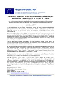 [removed]EUSR Press Release - EU Declaration on the UN Day in Support of Victims of Torture - MULTI LANGUAGE