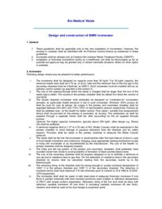 Bio Medical Waste  Design and construction of BMW incinerator 1. General 1.