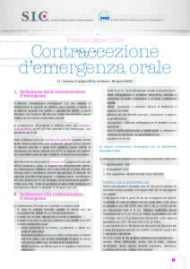 Società Medica Italiana per la Contraccezione  Position paper sulla Contraccezione d’emergenza orale