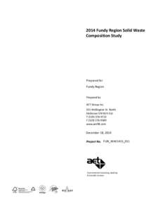 2014 Fundy Region Solid Waste Composition Study