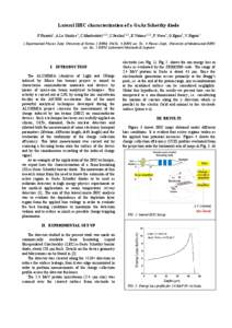 Lateral IBIC characterization of a GaAs Schottky diode F.Fizzotti1, A.Lo Giudice2, C.Manfredotti1,2,3, C.Paolini1,2,3, E.Vittone1,2,3, F. Nava4, G.Egeni5, V.Rigato5 1 Experimental Physics Dept. University of Torino, 2 IN