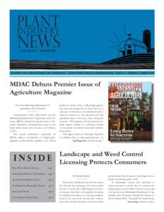 PLANT  INDUSTRY NEWS MDAC Debuts Premier Issue of