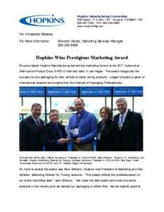 Hopkins Marketing Award Release[removed]