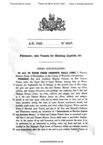 Thomas Morton Jones  Patent NoOct 1843 prossertheengineer.co.uk
