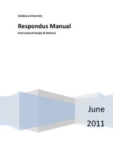 Salisbury University  Respondus Manual Instructional Design & Delivery  June