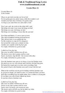 Folk & Traditional Song Lyrics - Cocaine Blues (4)