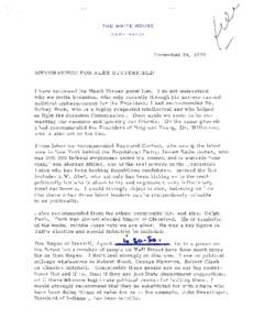 Memorandum for Alex Butterfield, November 24, 1970