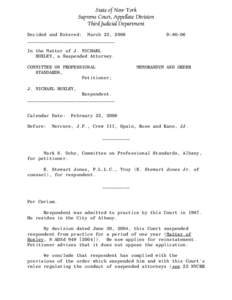 State of New York Supreme Court, Appellate Division Third Judicial Department Decided and Entered: March 23, 2006 ________________________________