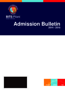 BITS Pilani Dubai Campus Admission Bulletin[removed]