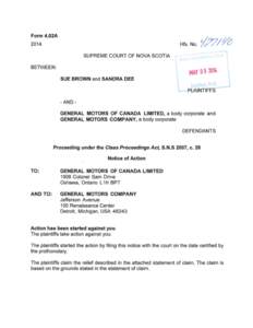 Deadline for defending the action To defend the action, you or your counsel must file a notice of defence with the court no more than the following number of days after the day this notice of action is delivered to you: