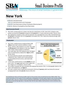 Small Business Profiles for the States and Territories, New York