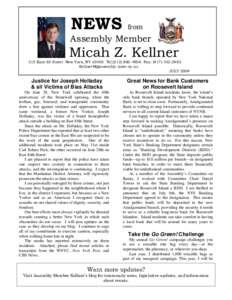 Microsoft Word[removed]News from Assembly Member Micah Z. Kellner - July …