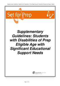 2008 Supplementary Guidelines  students with disabilities of prep eligible age - Updated