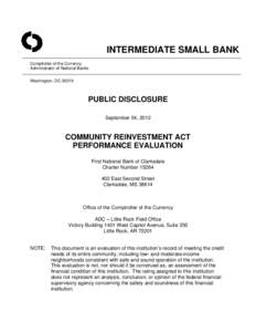 Community Reinvestment Act / Community development / Mortgage industry of the United States / United States housing bubble / Coahoma County /  Mississippi / Clarksdale /  Mississippi / Mississippi / Geography of the United States / Politics of the United States