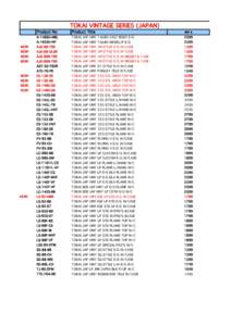 NEW TOKAI PRICES RRP SEP 2012.xlsx