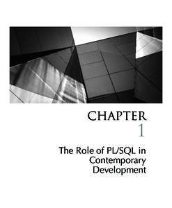 Oracle-Regular / Oracle PL/SQL Performance Tuning Tips & Techniques / Rosenblum[removed]Chapter 1  CHAPTER 1