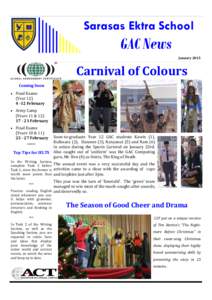 Sarasas Ektra School  GAC News JanuaryCarnival of Colours