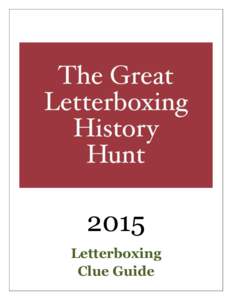 2015 Letterboxing Clue Guide Letterboxing Clues FAIRFIELD MUSEUM AND HISTORY CENTER