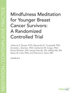 Mindfulness Meditation for Younger Breast Cancer Survivors: A Randomized Controlled Trial