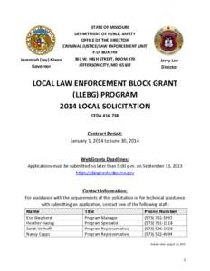 Public finance / Local Law Enforcement Block Grant / United States Department of Justice / Federal grants in the United States / Public economics / Government / Economic policy / FEMA Public Assistance / Federal assistance in the United States / Grants / Crime prevention