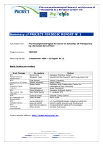 Pharmacoepidemiological Research on Outcomes of Therapeutics by a European ConsorTium Summary of PROJECT PERIODIC REPORT N° 2 Full project title: