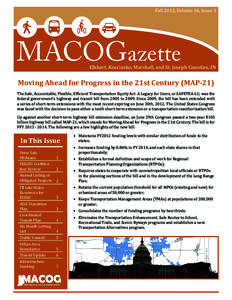 Fall 2012, Volume 16, Issue 3  MACOGazette Elkhart, Kosciusko, Marshall, and St. Joseph Counties, IN