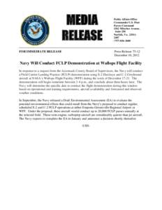 MEDIA RELEASE FOR IMMEDIATE RELEASE Public Affairs Office Commander U.S. Fleet