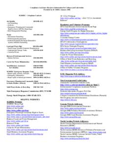 Compliance Assistance Resource Information for Colleges and Universities Provided by SC DHEC January 2004 SCDHEC – Telephone Contacts Air Quality[removed]Air Permitting